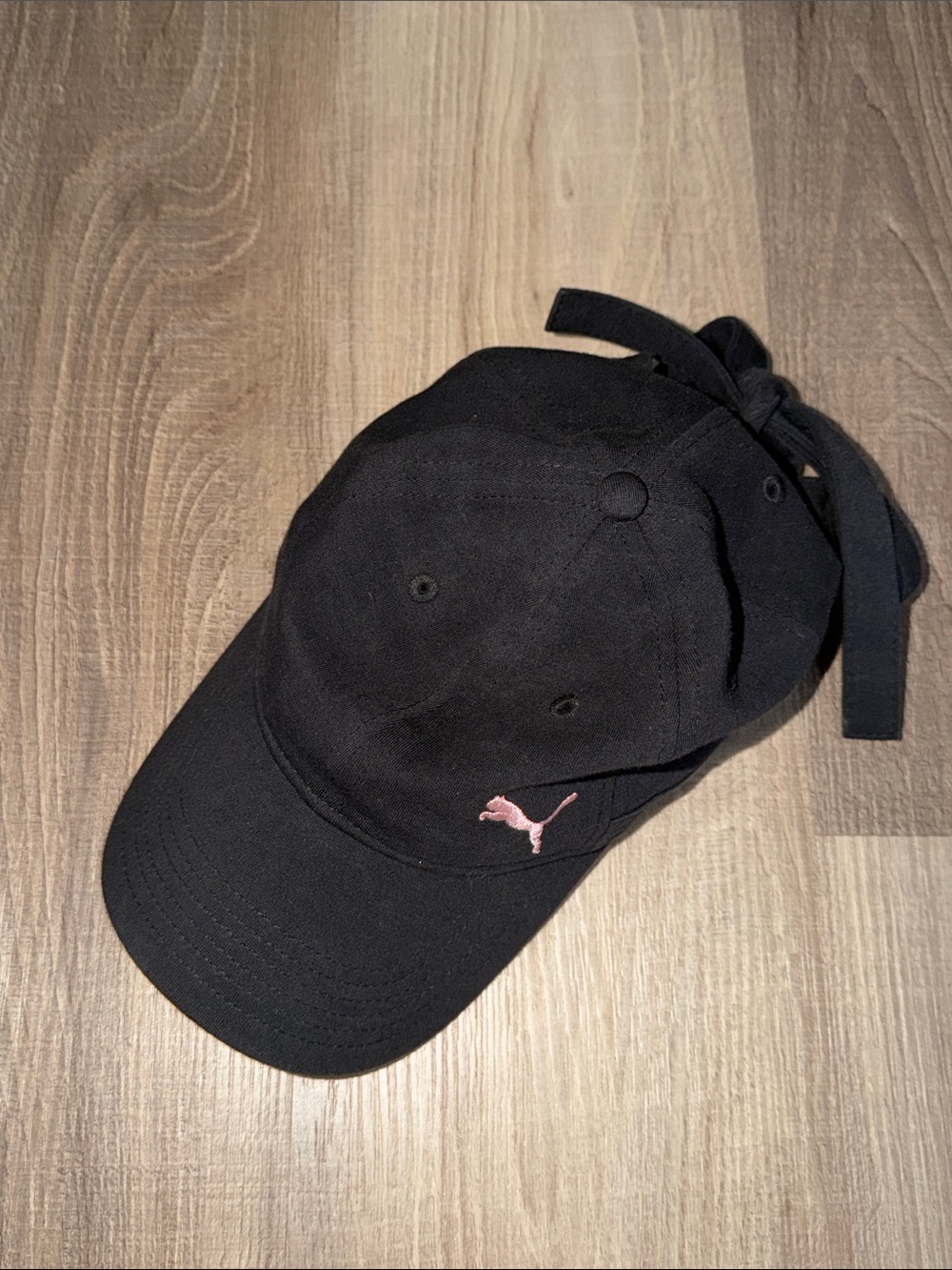 🖤 Puma Black Cap Hat w/Pink Puma Ties in Back 🖤